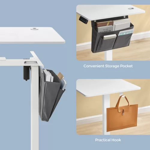 SONGMICS elektromos magasságállítható íróasztal 120 x 60 cm 4 memóriapozícióval home office fehér