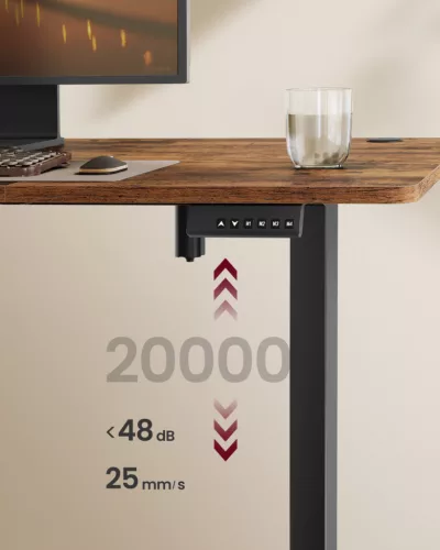 SONGMICS elektromosan állítható magasságú íróasztal 180 x 80 cm vintage barna memóriafunkcióval
