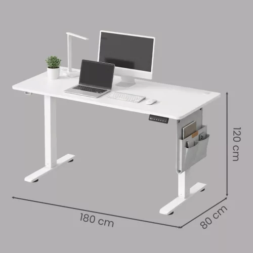 SONGMICS elektromosan állítható magasságú íróasztal 180 x 80 cm felhőfehér 4 memóriafunkcióval