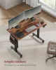VASAGLE LSD172X01 elektromos magasságállítható íróasztal forgácslap acél Oxford szövet vintage barna 120 cm