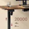 VASAGLE LSD264K01 elektromosan állítható magasságú L-alakú sarokíróasztal 140 x 160 cm elosztóval 2 magasság memória funkcióval rusztikus barna és tintafekete