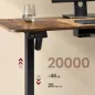   VASAGLE LSD264K01 elektromosan állítható magasságú L-alakú sarokíróasztal 140 x 160 cm elosztóval 2 magasság memória funkcióval rusztikus barna és tintafekete
