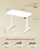 VASAGLE LSD310WZ03 elektromosan állítható magasságú álló asztal memóriafunkcióval 100 x 60 cm felhőfehér