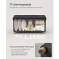   SONGMICS Tárolópad Ülőke Összecsukható Tárolódoboz Fekete Vászon