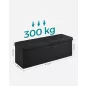   SONGMICS LSF077B01 Tárolós Ülőpad Fekete Műbőr Összecsukható