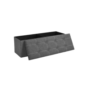   SONGMICS összecsukható tároló ülőpad 110 x 38 x 38 cm műlen sötétszürke