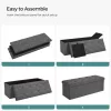 SONGMICS összecsukható tároló ülőpad 110 x 38 x 38 cm műlen sötétszürke