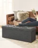 SONGMICS összecsukható tároló ülőpad 110 x 38 x 38 cm műlen sötétszürke
