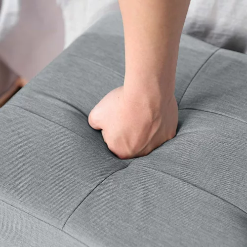 SONGMICS Chesterfield Tárolós Ülőpad Tömörfa Lábakkal Szürke