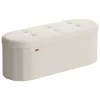 SONGMICS LSF297LH01 tároló puff bársony krémfehér 110 L