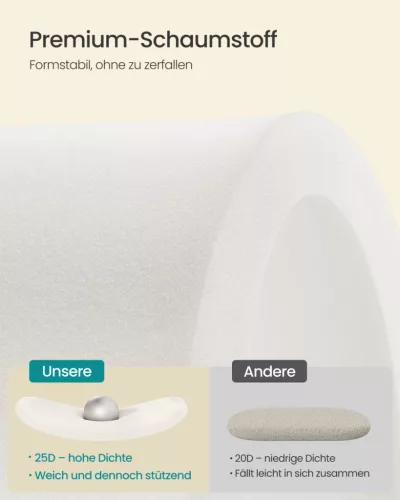 SONGMICS LSF297LH01 tároló puff bársony krémfehér 110 L