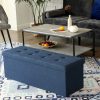 SONGMICS Chesterfield Tárolópad Összecsukható Ülőke Sötétkék