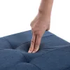SONGMICS Tároló Ülőpad Fedéllel, Összecsukható Ülőke, 120L Kapacitás, 300 kg Teherbírás, Sötétkék