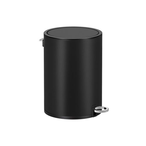 SONGMICS Soft-Close Fürdőszobai Pedálos Szemetes 3L Fekete Acél