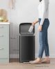 SONGMICS Pedálos Szemetes 30L Acél Konyhai Hulladékgyűjtő Fekete