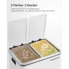 SONGMICS 2 x 15 literes pedálos szemeteskuka acél fehér szelektív hulladékgyűjtő
