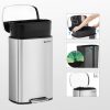 SONGMICS Premium 50L Pedálos Szemetes Rozsdamentes Acél Ezüst