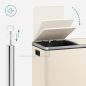 SONGMICS Dupla Rekeszes Krémszínű Pedálos Szemetes 2x30L Soft-Close Rendszerrel