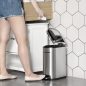SONGMICS Slim Pedálos Szemetes 10L Acél Ezüst Lassú Záródású