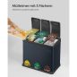 SONGMICS 3-Rekeszes Szelektív Hulladékgyűjtő Pedálos Szemetes 24L Acél Szürke