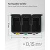 SONGMICS 3-Rekeszes Szelektív Hulladékgyűjtő Pedálos Szemetes 24L Acél Szürke