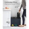 SONGMICS 3-Rekeszes Szelektív Hulladékgyűjtő Pedálos Szemetes 24L Acél Szürke