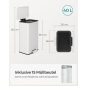 SONGMICS 40 Literes Acél Pedálos Szemetes Soft-Close Fedéllel Fehér
