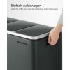 SONGMICS 3x18L Szelektív Hulladékgyűjtő Pedálos Szemeteskuka Puha Záródású Fedéllel Antracitszürke