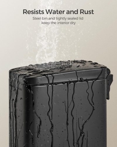 SONGMICS 5 literes Pedálos Szemeteskosár rozsdamentes acél fekete slim