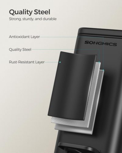 SONGMICS 5 literes Pedálos Szemeteskosár rozsdamentes acél fekete slim