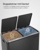 SONGMICS Dupla Pedálos Szemetes 2x30L Fekete Szelektív Hulladékgyűjtő