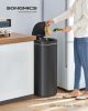 SONGMICS Szenzoros Konyhai Szemetes 50L Automata Fedéllel Fekete