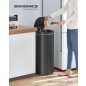 SONGMICS Szenzoros Konyhai Szemetes 50L Automata Fedéllel Fekete