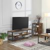 VASAGLE Industrial TV Szekrény Rusztikus Barna Fém Vázzal