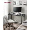 VASAGLE LWD041B56 kompakt számítógépasztal fém vázzal fekete ipari design