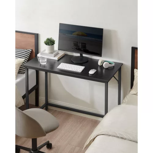 VASAGLE LWD041B56 kompakt számítógépasztal fém vázzal fekete ipari design