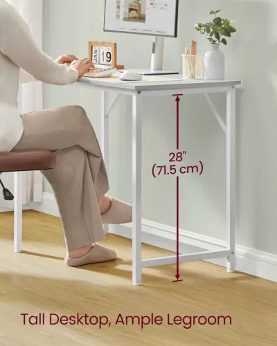 VASAGLE íróasztal 100 x 50 x 76 cm juharfehér és felhőfehér állítható lábakkal