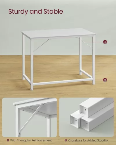 VASAGLE íróasztal 100 x 50 x 76 cm juharfehér és felhőfehér állítható lábakkal