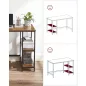   VASAGLE LWD046B01 számítógépes íróasztal 2 polccal vintage barna/fekete ipari design