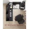 VASAGLE L-alakú sarokíróasztal 138 x 138 x 76 cm gaming asztal 2 tárolópolccal fekete famintás