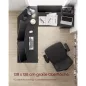  VASAGLE L-alakú sarokíróasztal 138 x 138 x 76 cm gaming asztal 2 tárolópolccal fekete famintás