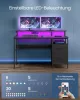 VASAGLE számítógépes íróasztal monitorállvánnyal LED világítással fekete ébenfa