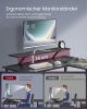 VASAGLE L-alakú Gamer Íróasztal LED Világítással és Monitortartóval Fekete LWD095B01