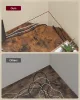 VASAGLE L-alakú sarokíróasztal 120 x 130 x 76 cm 2 tárolópolccal rusztikus barna és fekete