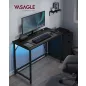 VASAGLE LED Gaming Íróasztal Kompakt Fekete