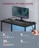 VASAGLE LED Gaming Íróasztal Kompakt Fekete