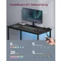 VASAGLE LED Gaming Íróasztal Kompakt Fekete