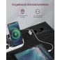 VASAGLE LED Gaming Íróasztal Kompakt Fekete