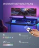 VASAGLE Gaming Desk LED-es gamer asztal beépített elosztóval és monitortartóval fekete 120 x 60 x 76 cm