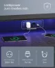 VASAGLE LED Gamer Asztal Beépített Tápegységgel és Monitortartóval Fekete